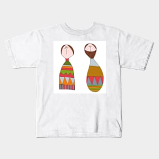 Folk couple Kids T-Shirt